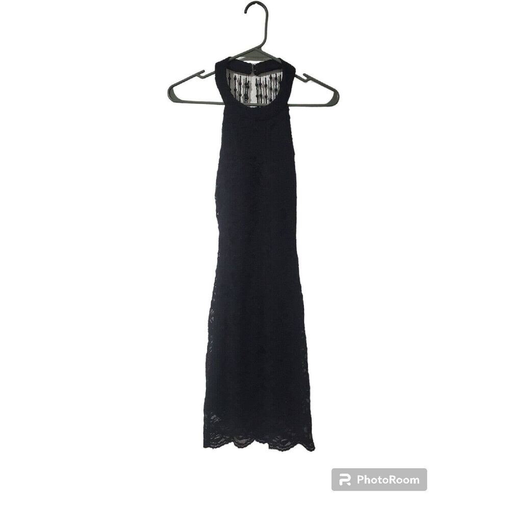 JUMP Black Cocktail Dress with Beautiful Beaded Back and Lace Material